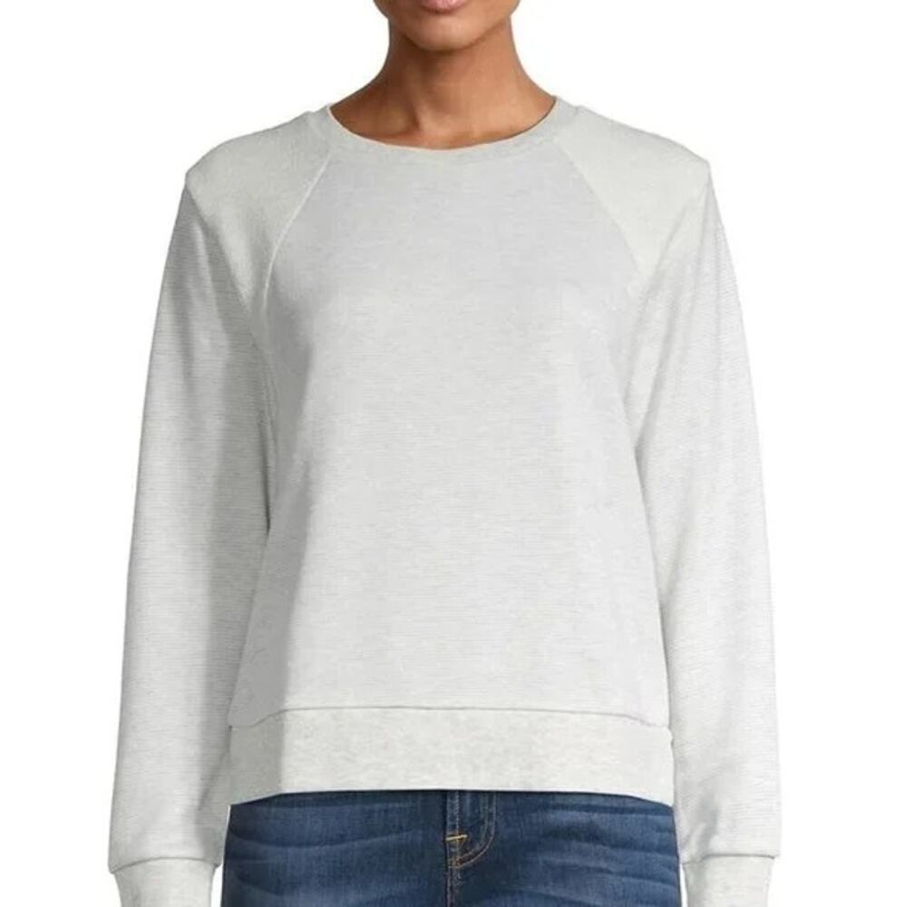 Cupcakes and Cashmere Mandi M Raglan Crew Sweatshirt Heather Gray French Terry